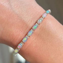 Fashion Oval Cut Opal Tennis Bracelet For Women