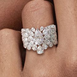 Pear Cut White Sapphire Wedding Band For Women 