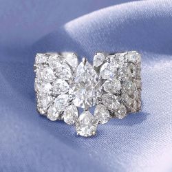 Pear Cut White Sapphire Wedding Band For Women 