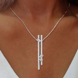 Fashion Round Cut White Sapphire Pendent Necklace For Women