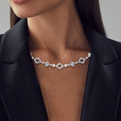 Classic Round Cut Pearl & White Sapphire Necklace For Women