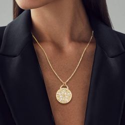 Golden Pear Cut White Sapphire Pendent Necklace For Women