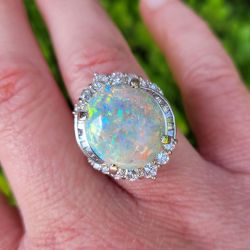 Oval Cut Opal Engagement Ring For Women 
