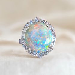 Oval Cut Opal Engagement Ring For Women 