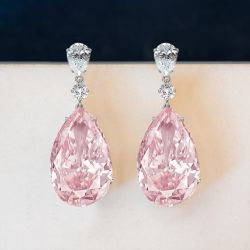Pear Cut Pink Sapphire Drop Earrings Women's Jewelry  