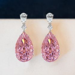 Pear Cut Pink Sapphire Drop Earrings Women's Jewelry  