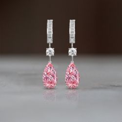 Pear Cut Pink Sapphire Drop Earrings Women's Jewelry  