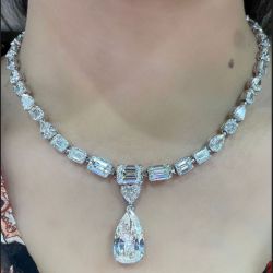 Multi Cut White Sapphire Necklace Women's Jewelry  