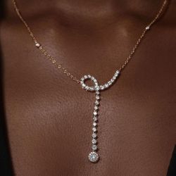 Golden Round Cut White Sapphire Pendant Wedding Necklace For Women 