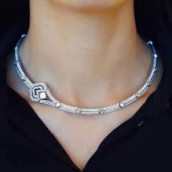Round Cut White Sapphire Wedding Necklace Women's Jewelry 