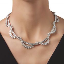 Marquise Cut White Sapphire Wedding Necklace For Women