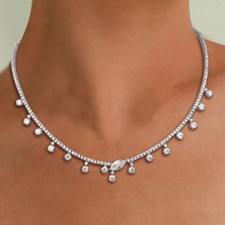 Marquise Cut White Sapphire Wedding Necklace For Women