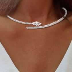 Marquise Cut White Sapphire Wedding Choker Necklace For Women