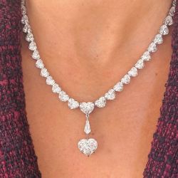 Classic Heart Cut White Sapphire Wedding Necklace For Women
