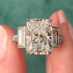 Radiant Cut White Sapphire Engagement Ring For Women