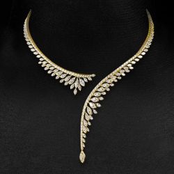 Open Design Marquise Cut White Sapphire Pendant Necklace For Women