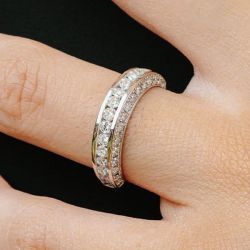 Next Necklace Round Cut White Sapphire Wedding Band For Women