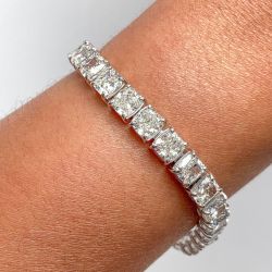 Cushion Cut White Sapphire Tennis Bracelets Bridal Jewelry For Women