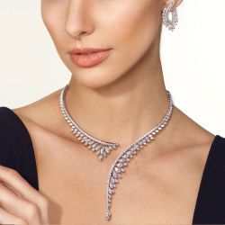 Marquise Cut White Sapphire Necklace & Earrings Set For Women