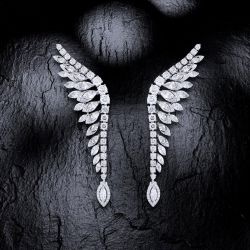 Halo Marquise Cut White Sapphire Earrings Drop Earrings For Women