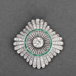 Next Necklace Milgrain Antique Round Cut White Sapphire Brooch For Women