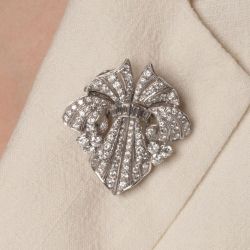 Next Necklace Art Deco Round Cut White Sapphire Brooch For Women