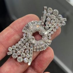 Next Necklace Art Deco Bow Round Cut White Sapphire Brooch For Women