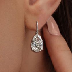 Next Necklace Pear Cut White Sapphire Drop Earrings For Women