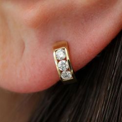Next Necklace Round Cut White Sapphire Hoop Earrings For Women