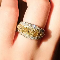 Next Necklace Two Tone Round Cut Yellow Sapphire Wedding Band For Women