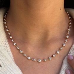 Next Necklace Golden Round Cut White Sapphire Wedding Necklace For Women