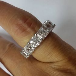 Next Necklace Eternity Asscher Cut White Sapphire Wedding Band For Women