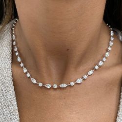 Next Necklace Multi Cut White Sapphire Wedding Necklace For Women