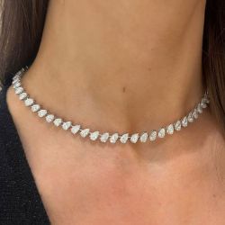 Next Necklace Pear Cut White Sapphire Wedding Necklace For Women