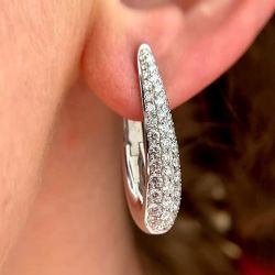 Next Necklace Round Cut White Sapphire Hoop Earrings For Women
