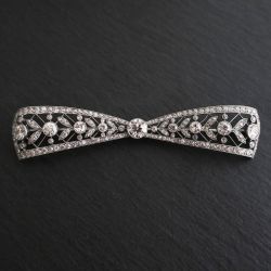 Milgrain Round Cut White Sapphire Bow Brooch For Women Luxury Jewelry