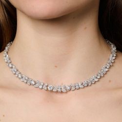 Next Necklace Round Cut White Sapphire Wedding Necklace For Women