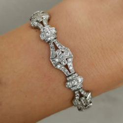 4.1 Ct Next Necklace Round Cut White Sapphire Wedding Bracelet For Women 