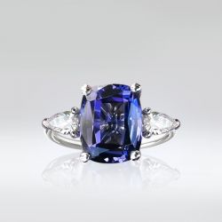 Cushion Cut Blue Sapphire Engagement Ring For Women
