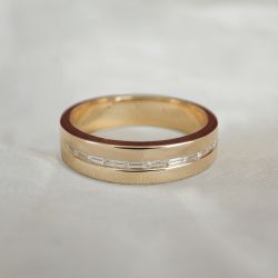 Next Necklace Golden Half Eternity Emerald Cut White Sapphire Wedding Ring Band For Men