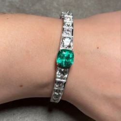 Next Necklace Cushion Cut Emerald Sapphire Bangle Bracelet For Women