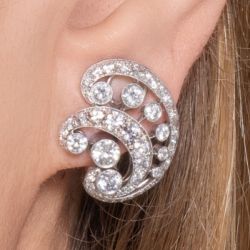 Antique Art Deco Round Cut White Sapphire Stud Earrings For Women