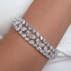 Next Necklace Marquise & Pear Cut White Sapphire Wedding Bracelet For Women