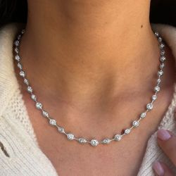 10.64 Ct Next Necklace Round Cut White Sapphire Wedding Necklace For Women