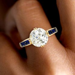 Next Necklace Golden Round Cut White Sapphire Engagement Ring For Women