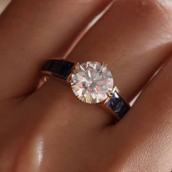 Next Necklace Golden Round Cut White Sapphire Engagement Ring For Women