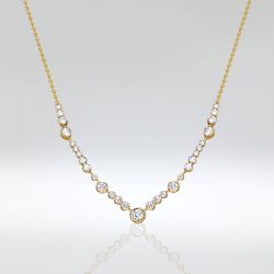 Golden Round Cut White Sapphire Pendant Necklace For Women