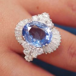 Oval Cut Aquamarine Bridal Jewelry Engagement Ring For Women