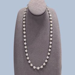 25 Ct Round Cut White Sapphire Tennis Necklace Bridal Jewelry Wedding Necklace For Women