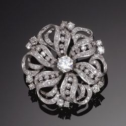 3.63 Ct Next Necklace Round Cut White Sapphire Brooch For Women